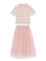 Pink Classic Skirt & Strawberry Sorbet Top Two Piece Set | Value $316