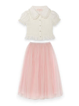 Pink Classic Skirt & Brigitte Blouse Two Piece Set | Value $230