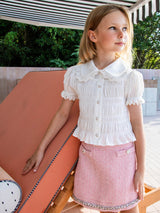 Pink Audrey Skirt & White Bridgette Blouse Two Piece Set | Value $230
