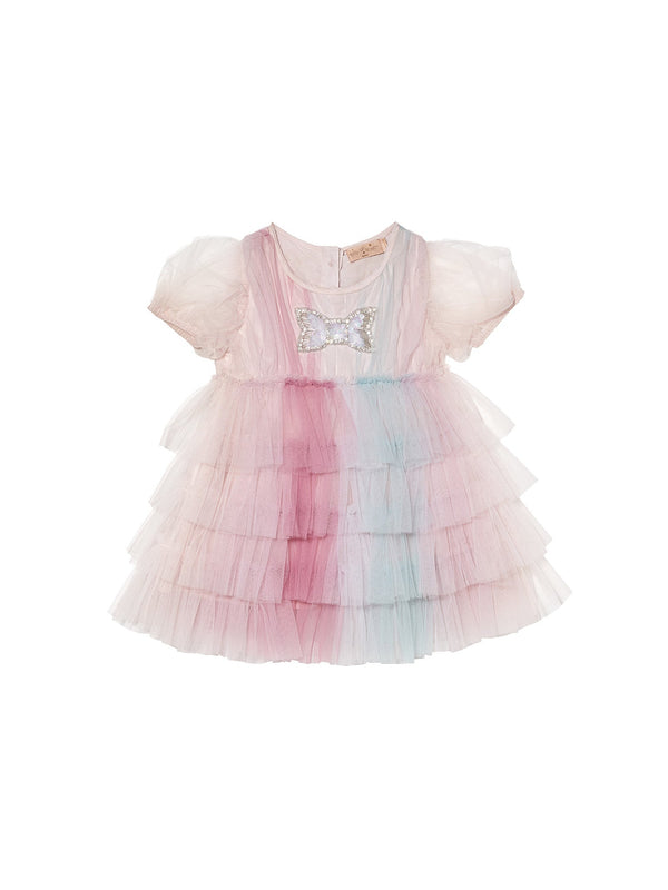 Bébé Crystal Bow Tulle Dress