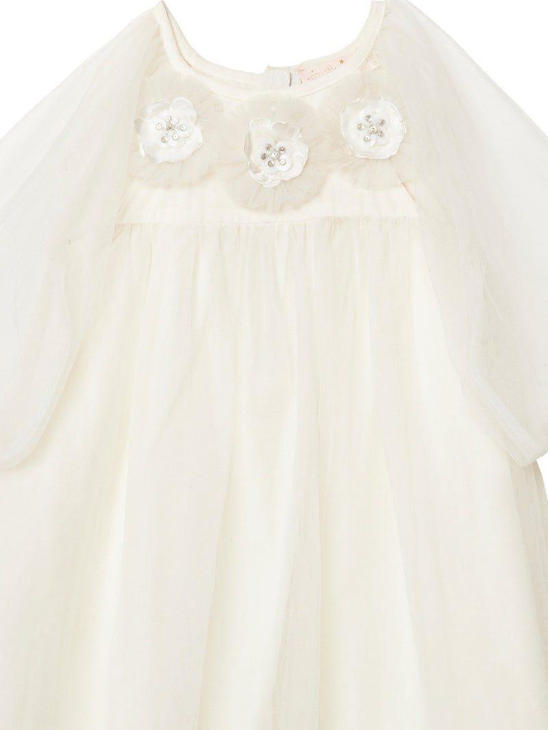 Bébé Snowy Petal Tulle Dress