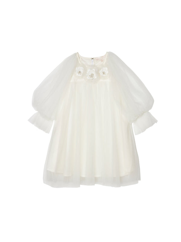 Snowy Petal Tulle Dress