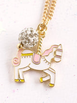 Unicorn Carousel Gold Necklace