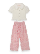Rose Riviera Pants & White Blouse Two Piece Set | Value $290