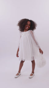 Snowy Petal Tulle Dress